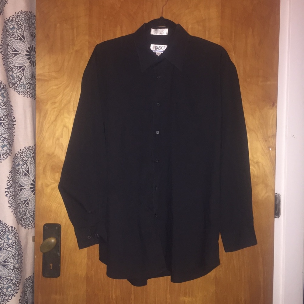 Men’s Black Simply Basic Dress Shirt Size 16.5
